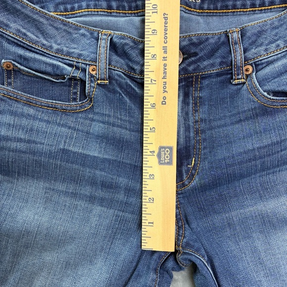 American Eagle Favorite Boyfriend Jeans Womens 12 Regular Mid Rise Wide Leg Blue - Picture 7 of 16